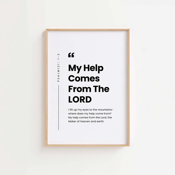 Psalm 121:1-2 NIV, Christian Bible Verse Poster