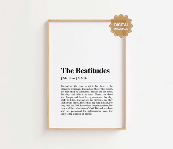 The Beatitudes Matthew 5 Scripture Minimalist Faith Wall Poster