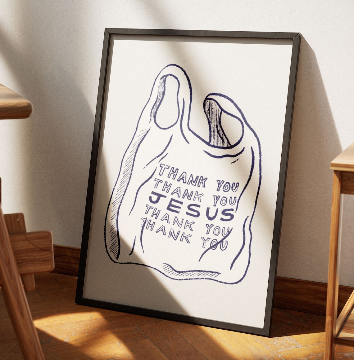Thank You Jesus Retro Christian Art Print