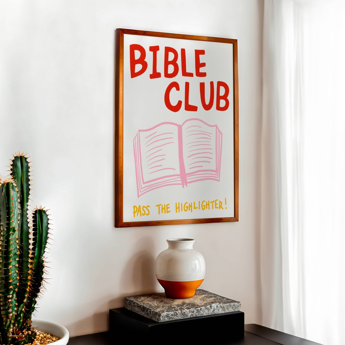 Bible Club Retro Christian Wall Art Print Gift For Christian Teen Girl Modern Christian Art Print Prayer Room Decor Art Bible Study Decor - Image 2