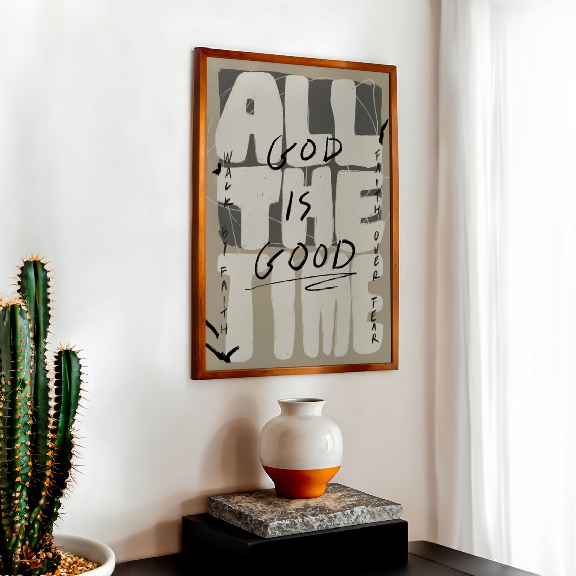 God Is Good All the Time Graffiti Typography Christian Poster - Image 2
