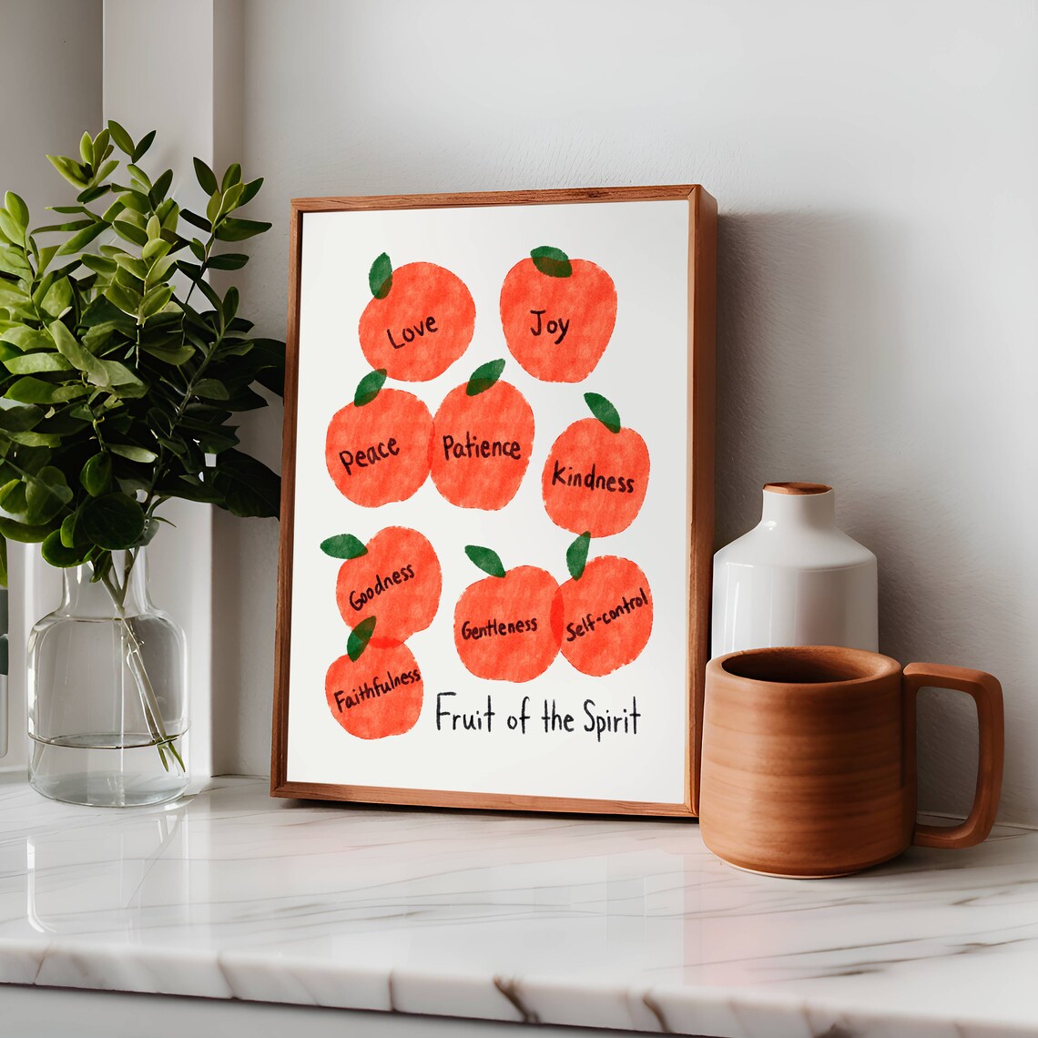 Fruit of the Spirit Retro Christian Poster Print - Image 2