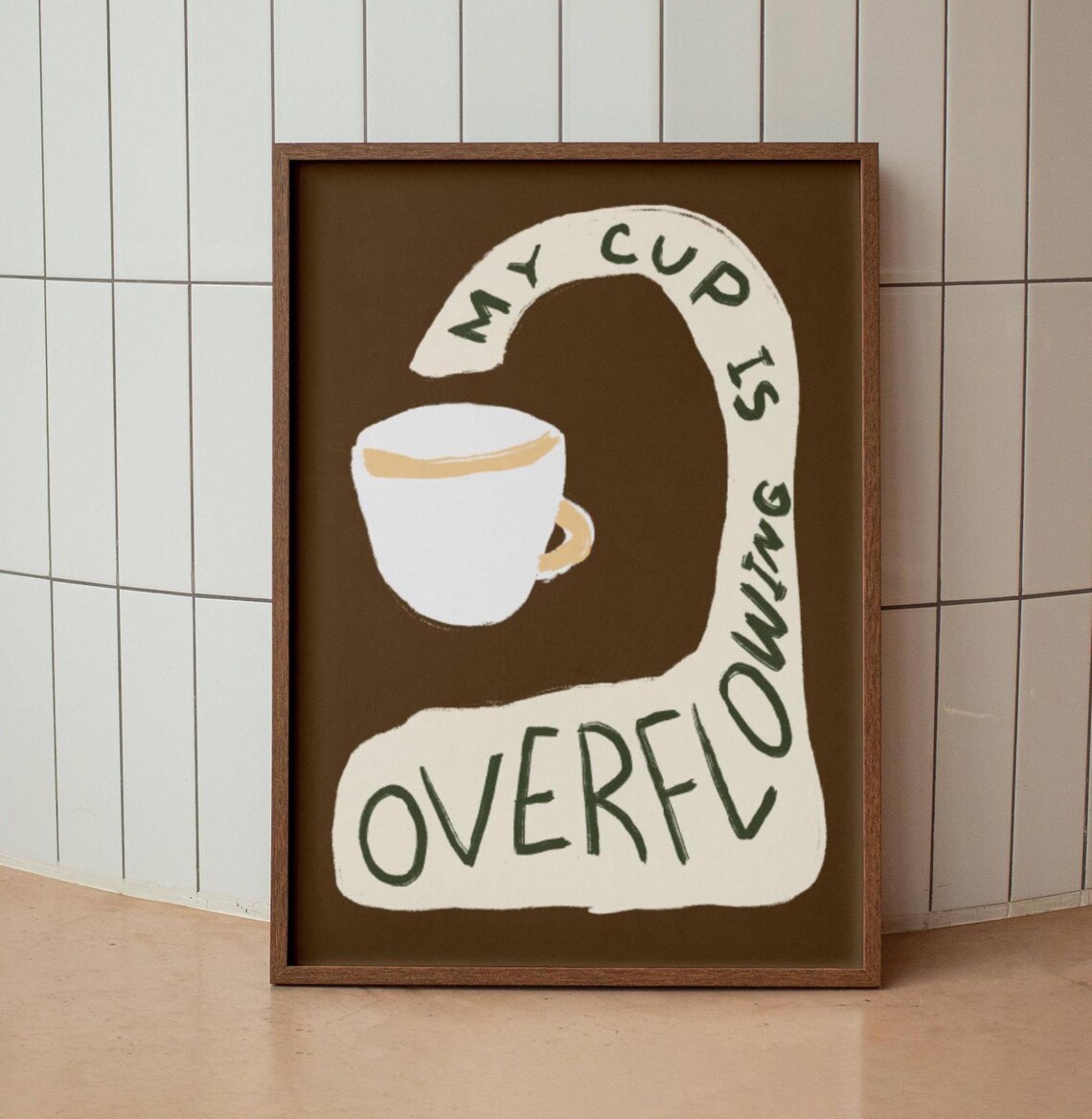 My Cup Is Overflowing Retro Christian Psalm 23:5 Art Print - Image 3