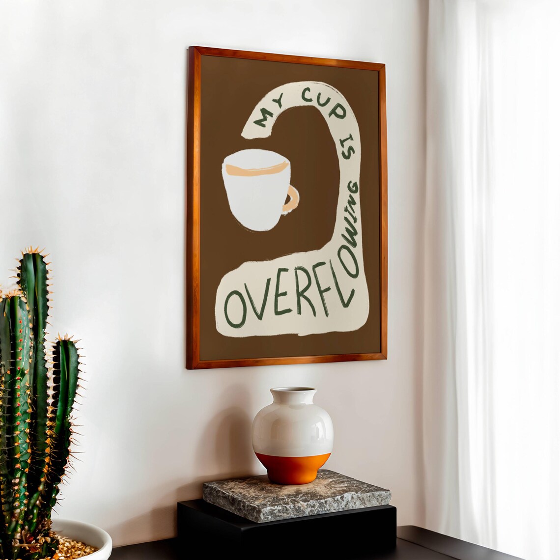 My Cup Is Overflowing Retro Christian Psalm 23:5 Art Print - Image 2