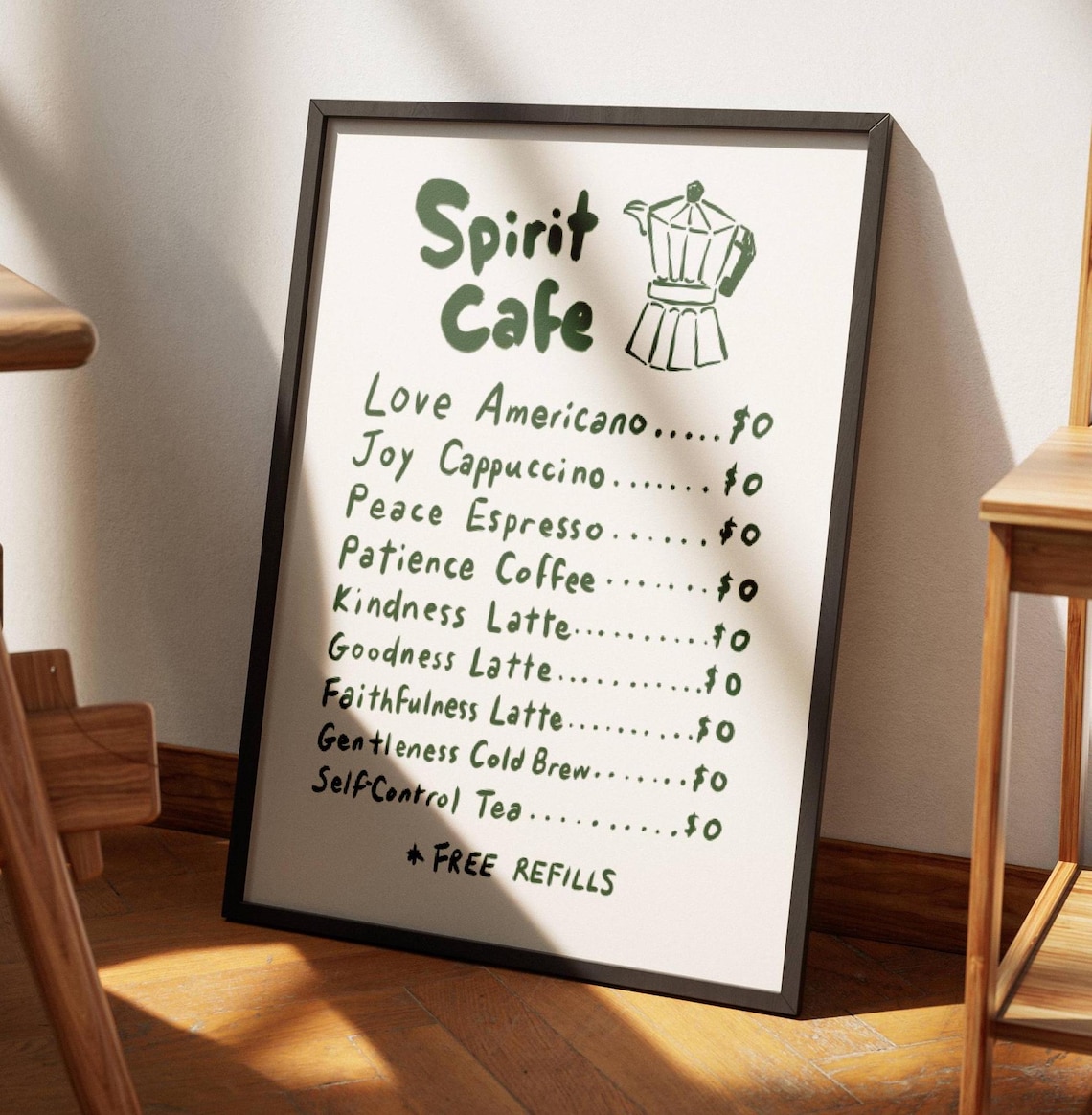 Fruit Of The Spirit Bible Verse Art Print, Cafe Decor - Image 3