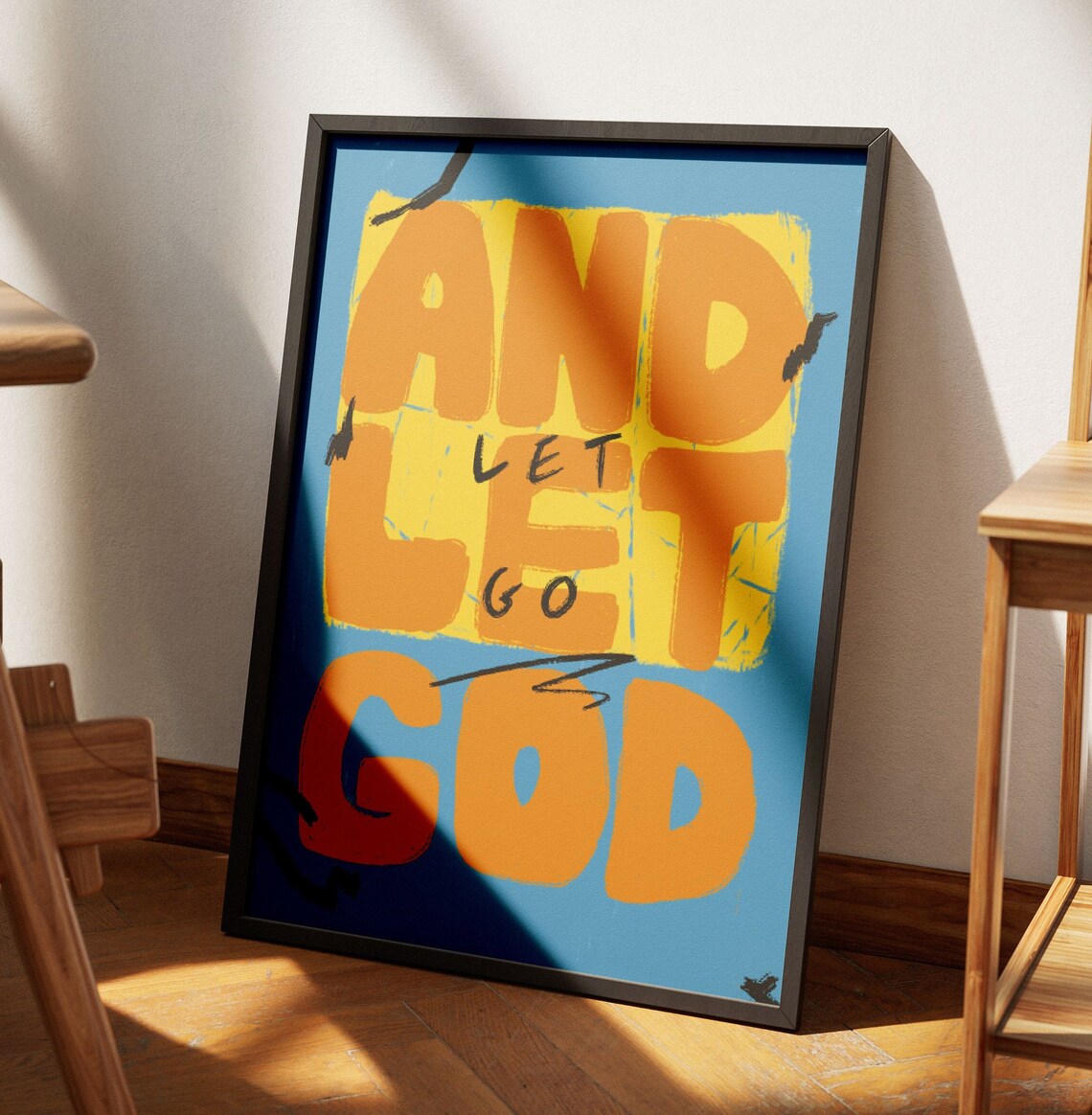 Let Go And Let God Christian Quote Art Print - Image 3