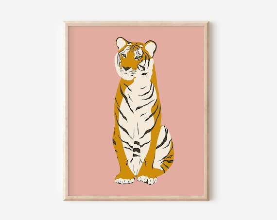 Abstract Tiger Art Print, Trendy Safari Decor