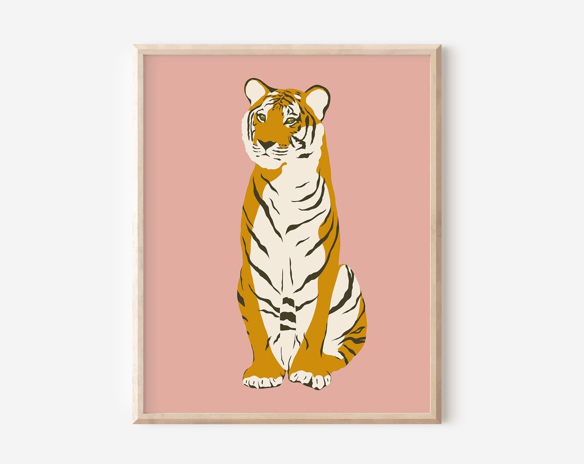 Abstract Tiger Art Print, Trendy Safari Decor
