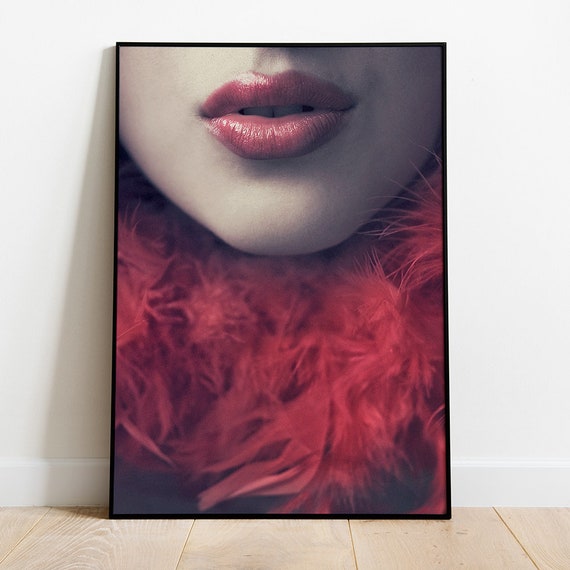 Red Lips Woman Print Fashion Wall Art Lips Art Fashion Art Instant
