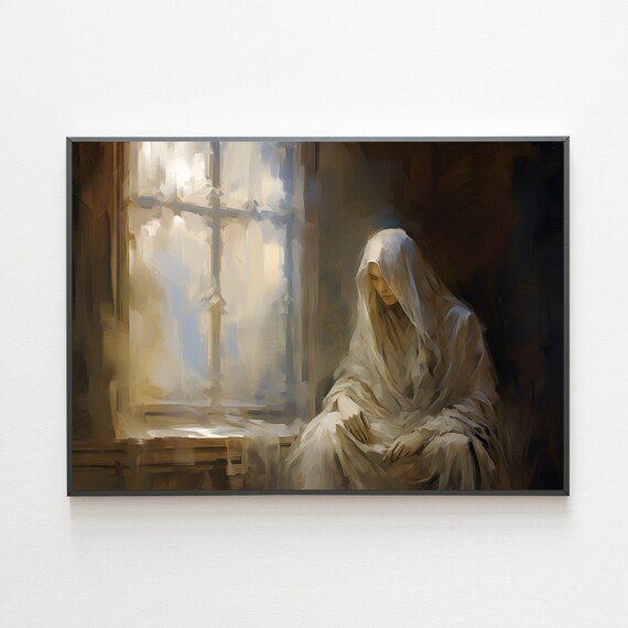 Moody Ghost Wall Art Spooky Halloween Painting Moody Halloween Art Haunted Phantom Of The Opera Print