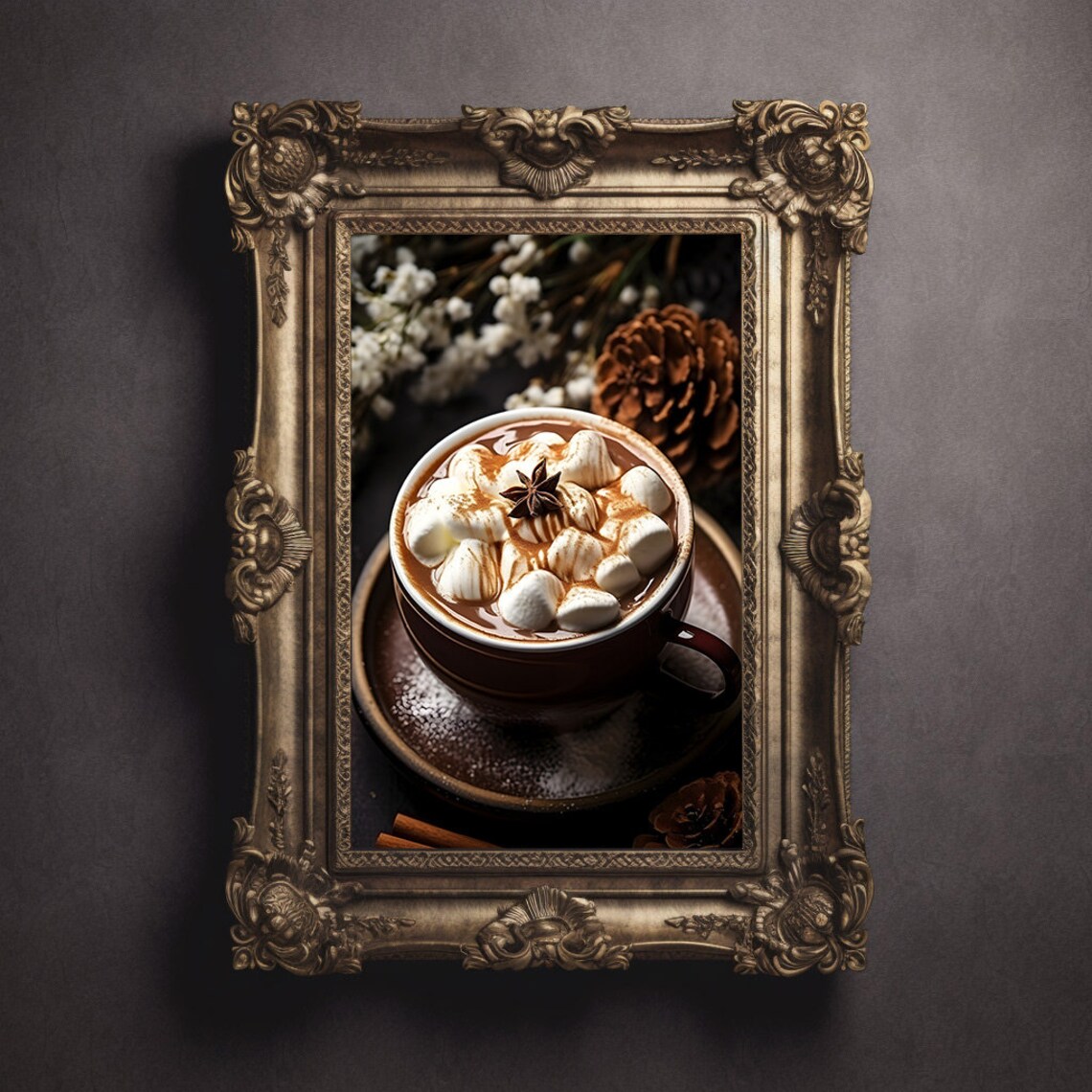 Hot Chocolate With Marshmallows And Spices Cozy Winter Food Poster - Image 2
