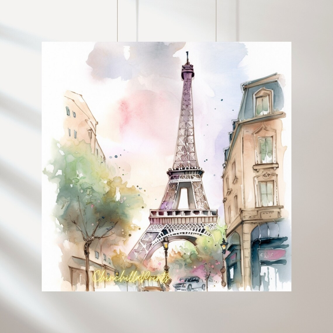 Paris Eiffel Tower Watercolor Travel Poster France - Image 2