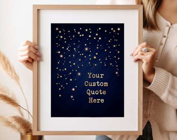 Custom Quote Print, Gold Foil Personalized Art Print