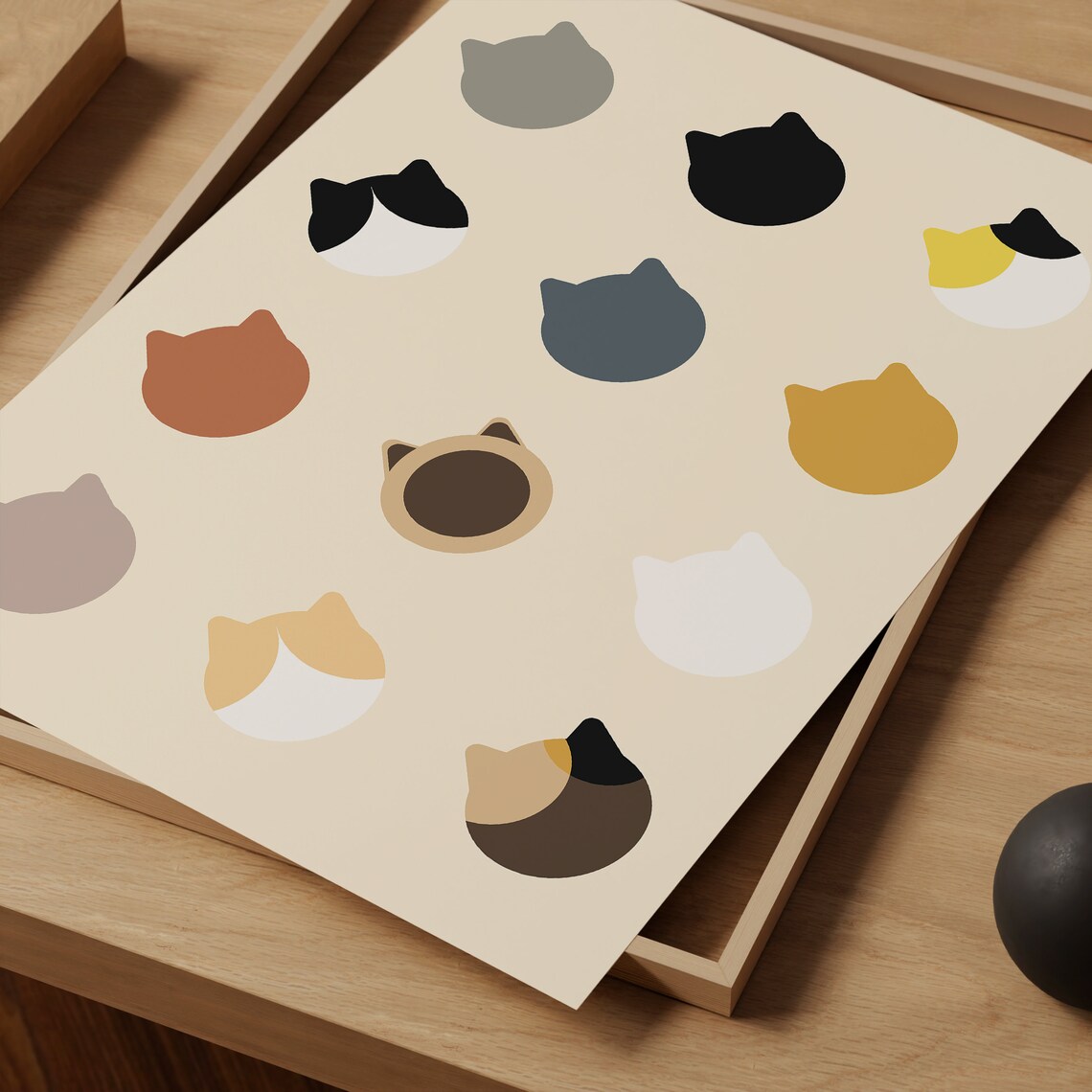 Minimalist Cat Portrait, Gift for Cat Parents - Image 3