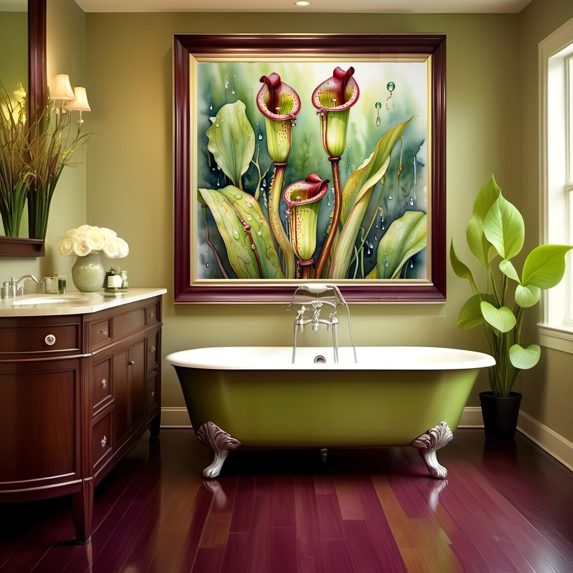 Pitcher Plant Botanical Art Print, Carnivorous Decor - Image 2