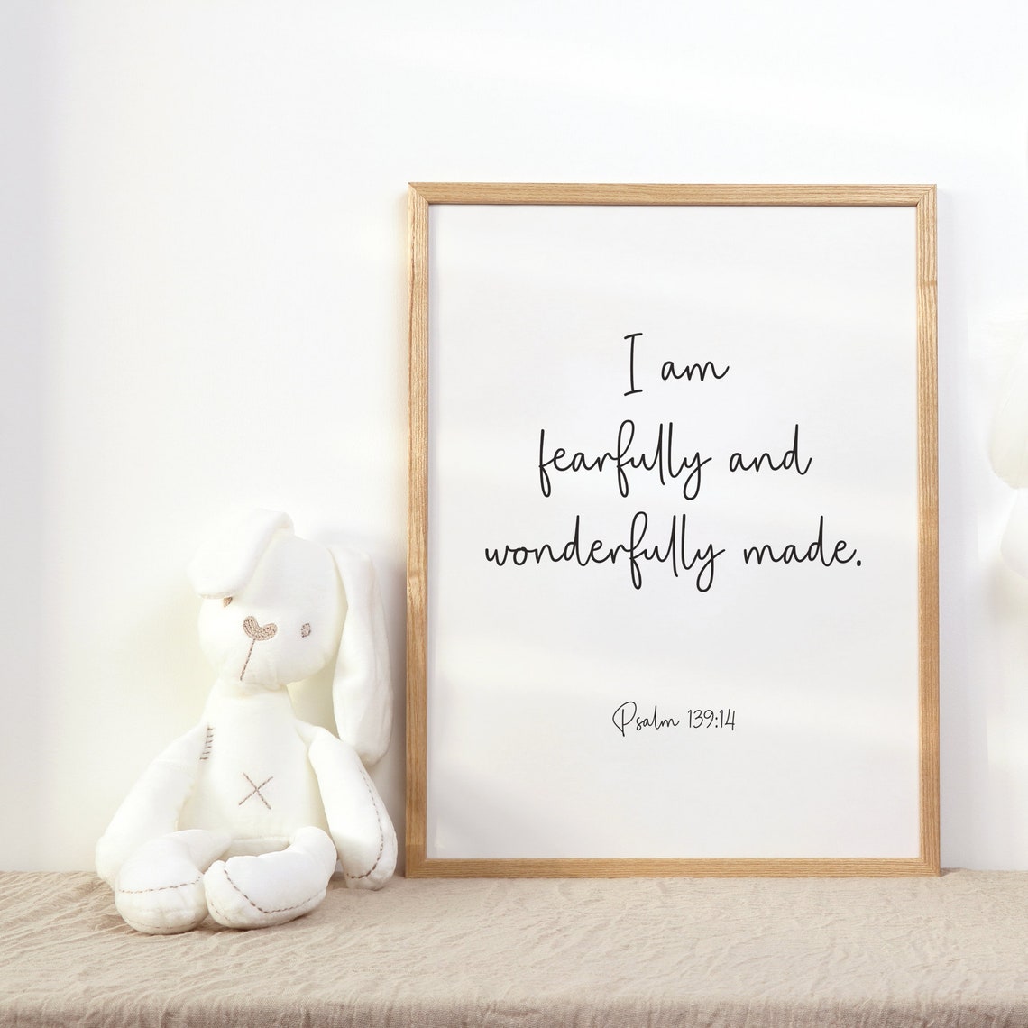 Psalm 139:14 Fearfully and Wonderfully Made Scripture Nursery Poster