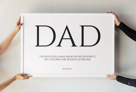 Proverbs 207 Bible Verse, Christian Dad Typography