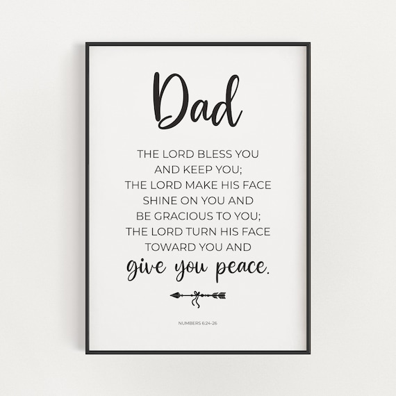 Dad Numbers 6:24-26 The Lord Bless You Benediction Scripture Poster