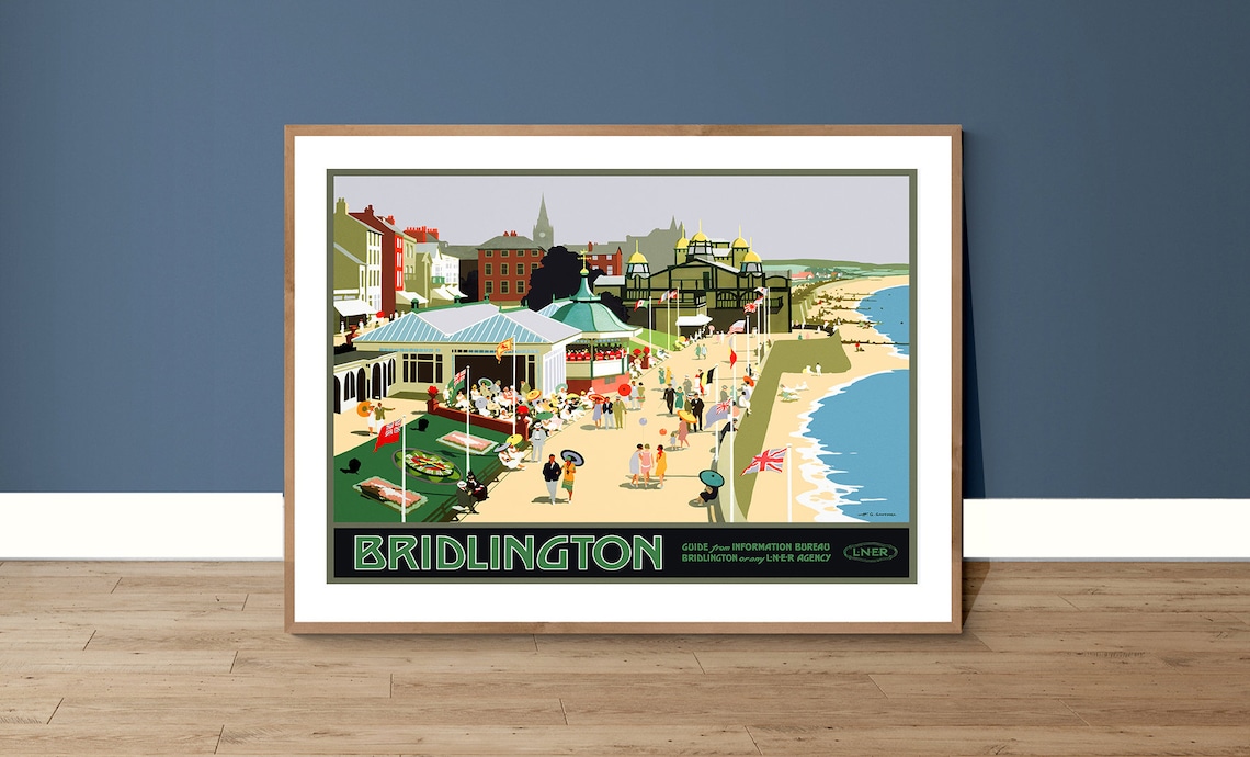Bridlington Yorkshire Vintage Railway Travel Poster