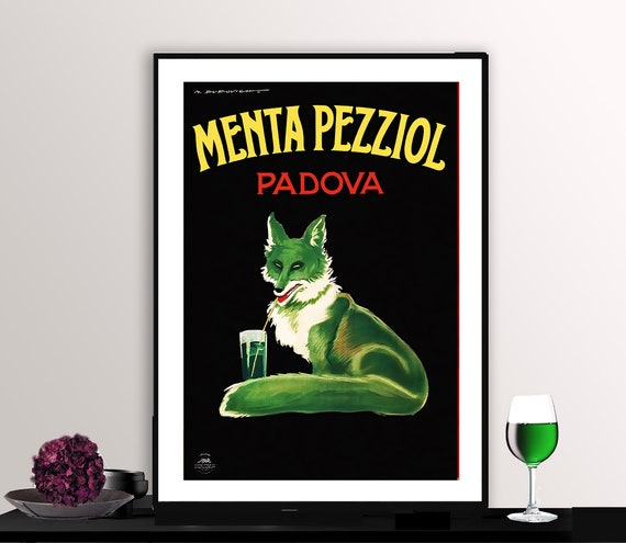 Menta Pezziol Padova Vintage Fooddrink Poster Poster Paper Or Print Gift Idea Wall Decor