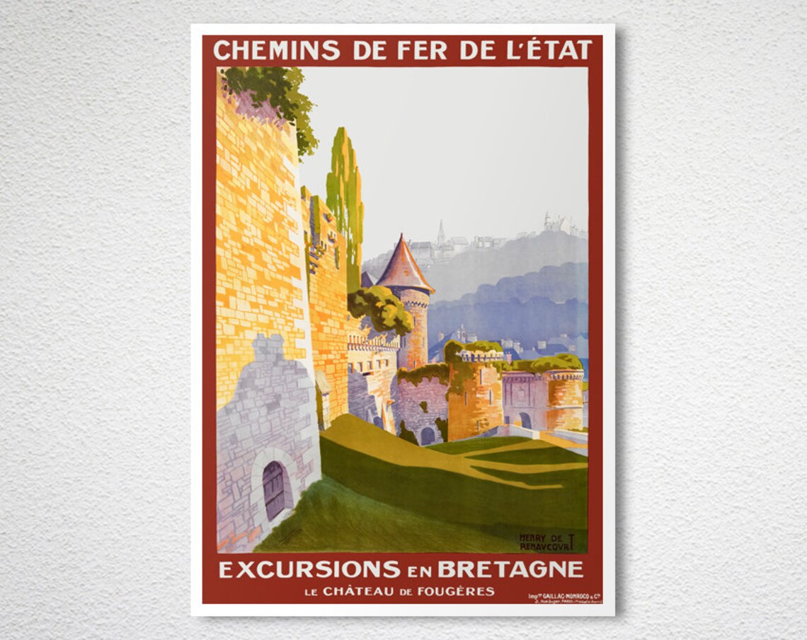 Excursions En Bretagne Le Chateau De Fougères Travel Poster - Image 2