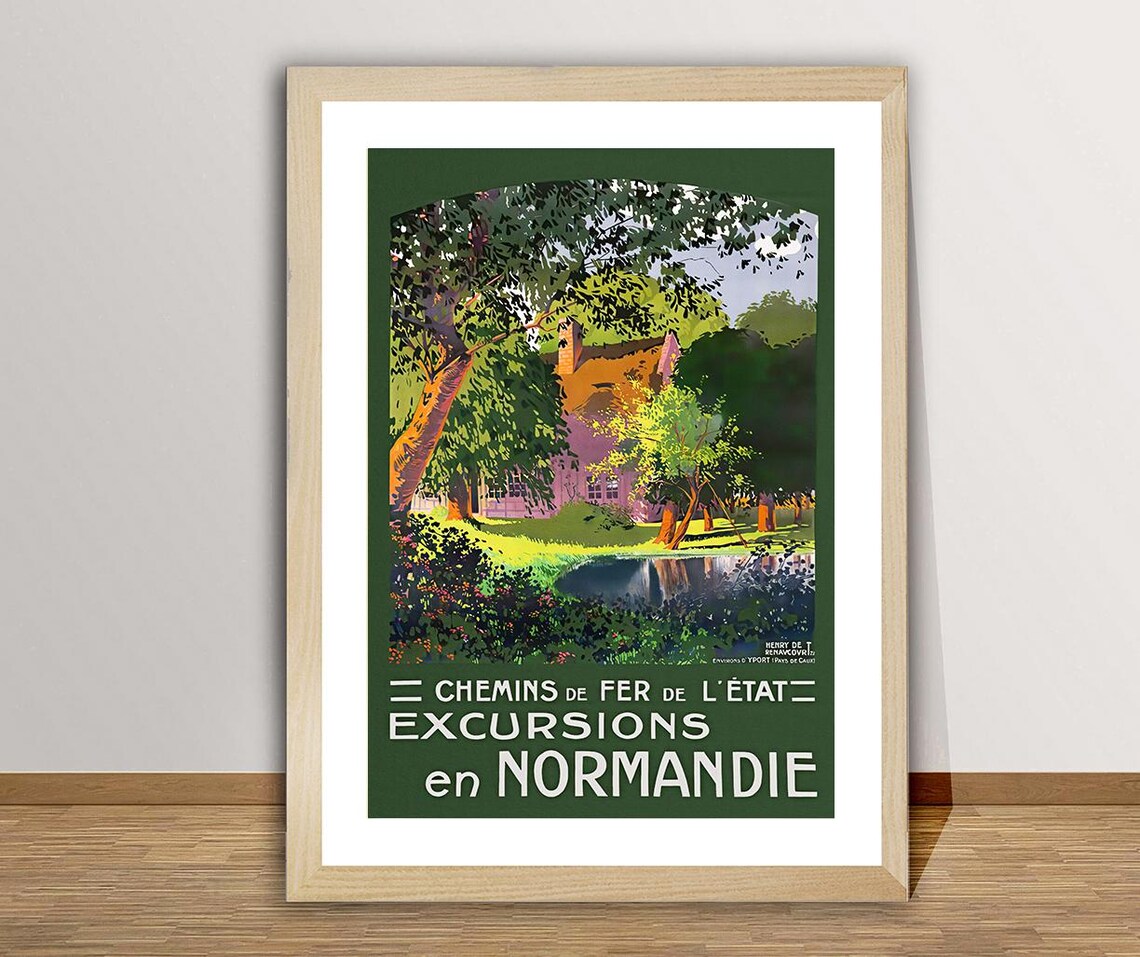 Chemin De Fer De Letat Vintage Travel Poster, Normandie