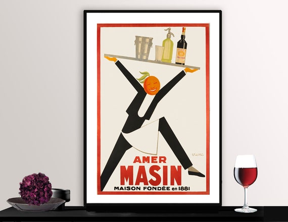 Amer Masin Maison Fondee Vintage Fooddrink Poster Poster Paper Or Print Gift Idea Wall Decor