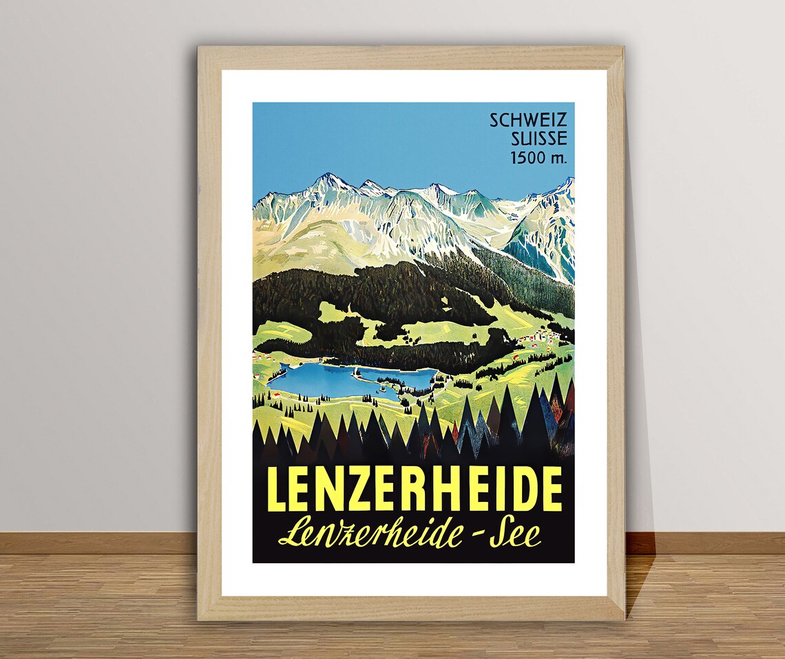 Lenzerheide Switzerland Vintage Travel Poster