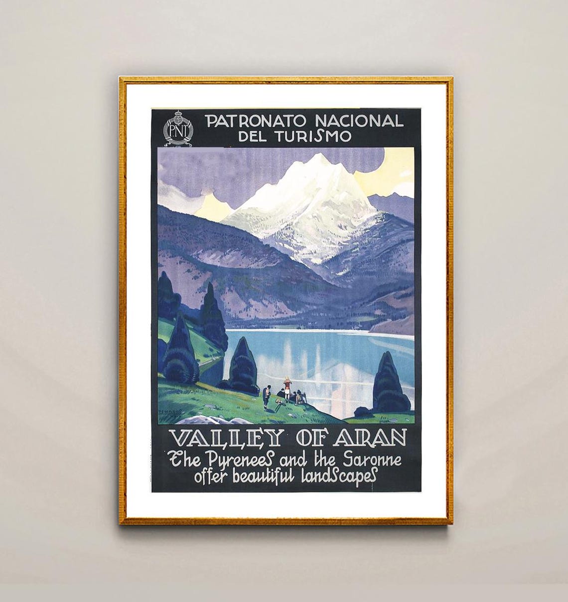 Valley of Aran Pyrenees Spain Mountain Lake Vintage Travel Poster - Image 2