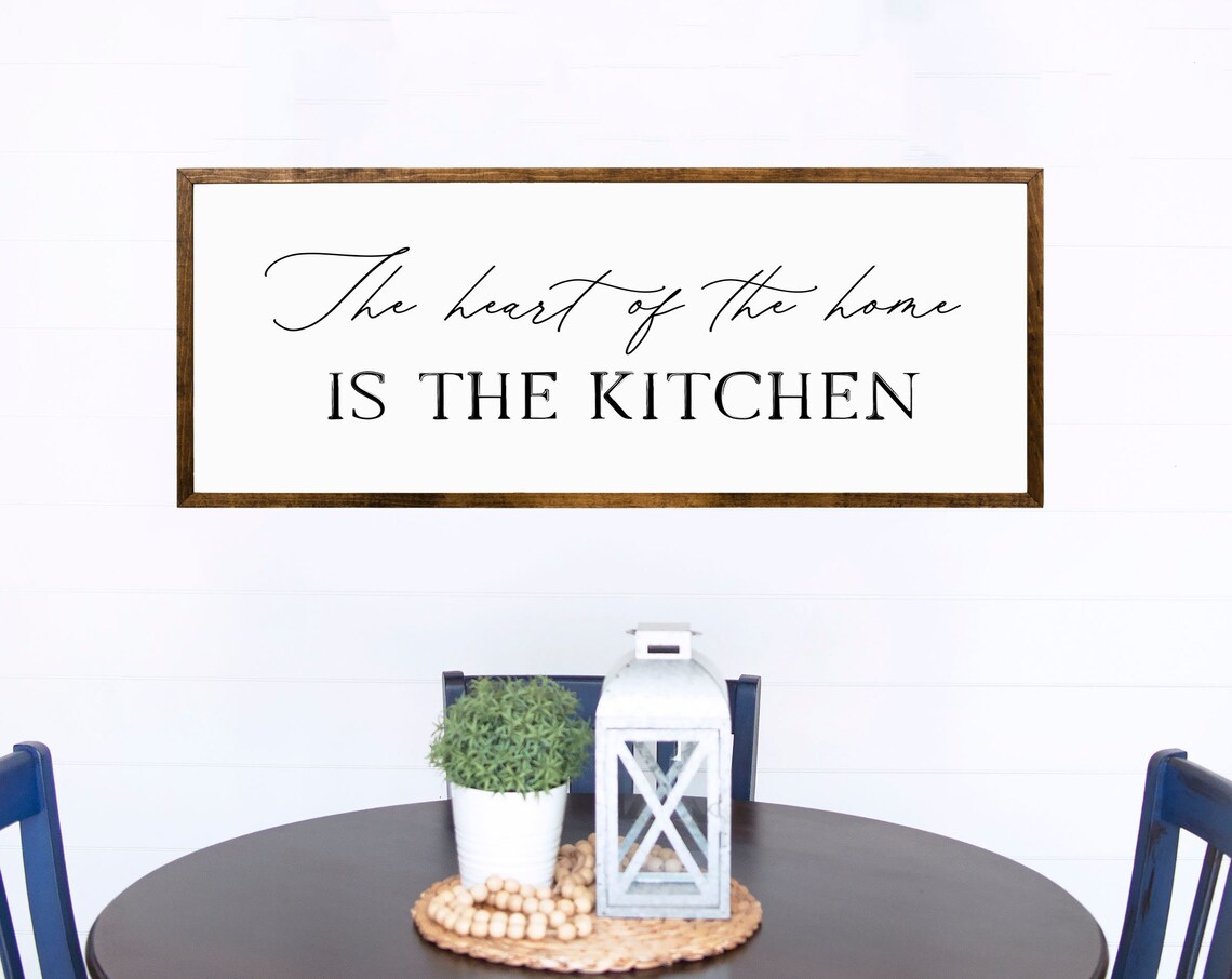 The Heart Of The Home Is The Kitchen Farmhouse Wood Sign Poster