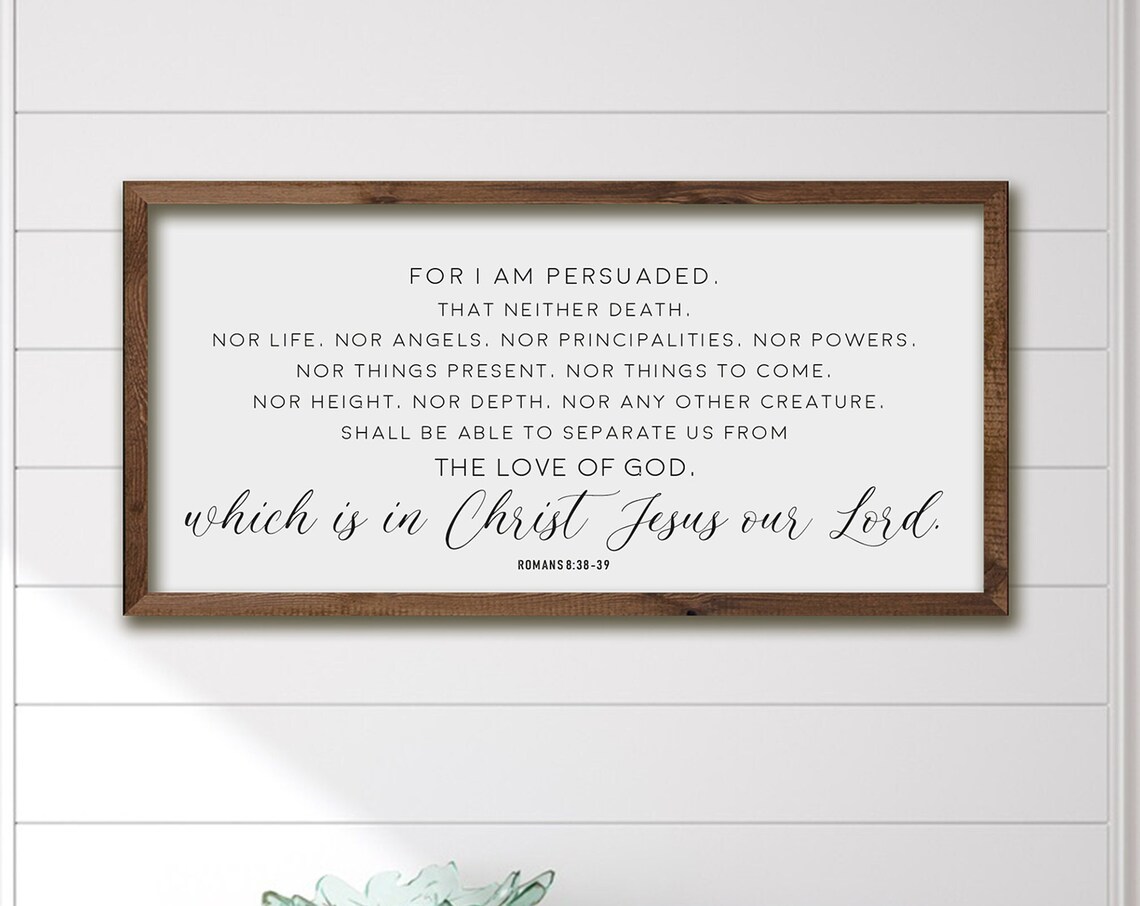 Romans 8:38-39 Scripture Sign, Bible Verse Art Print
