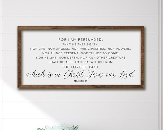 Romans 8:38-39 Scripture Sign, Bible Verse Art Print