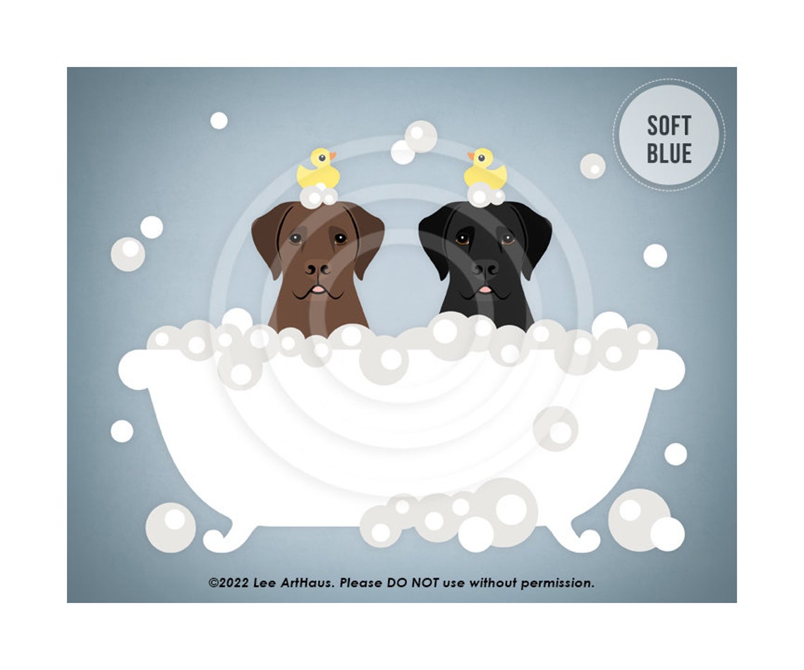 Chocolate Black Labrador Bubble Bath Clawfoot Tub Dog Lover Poster - Image 2