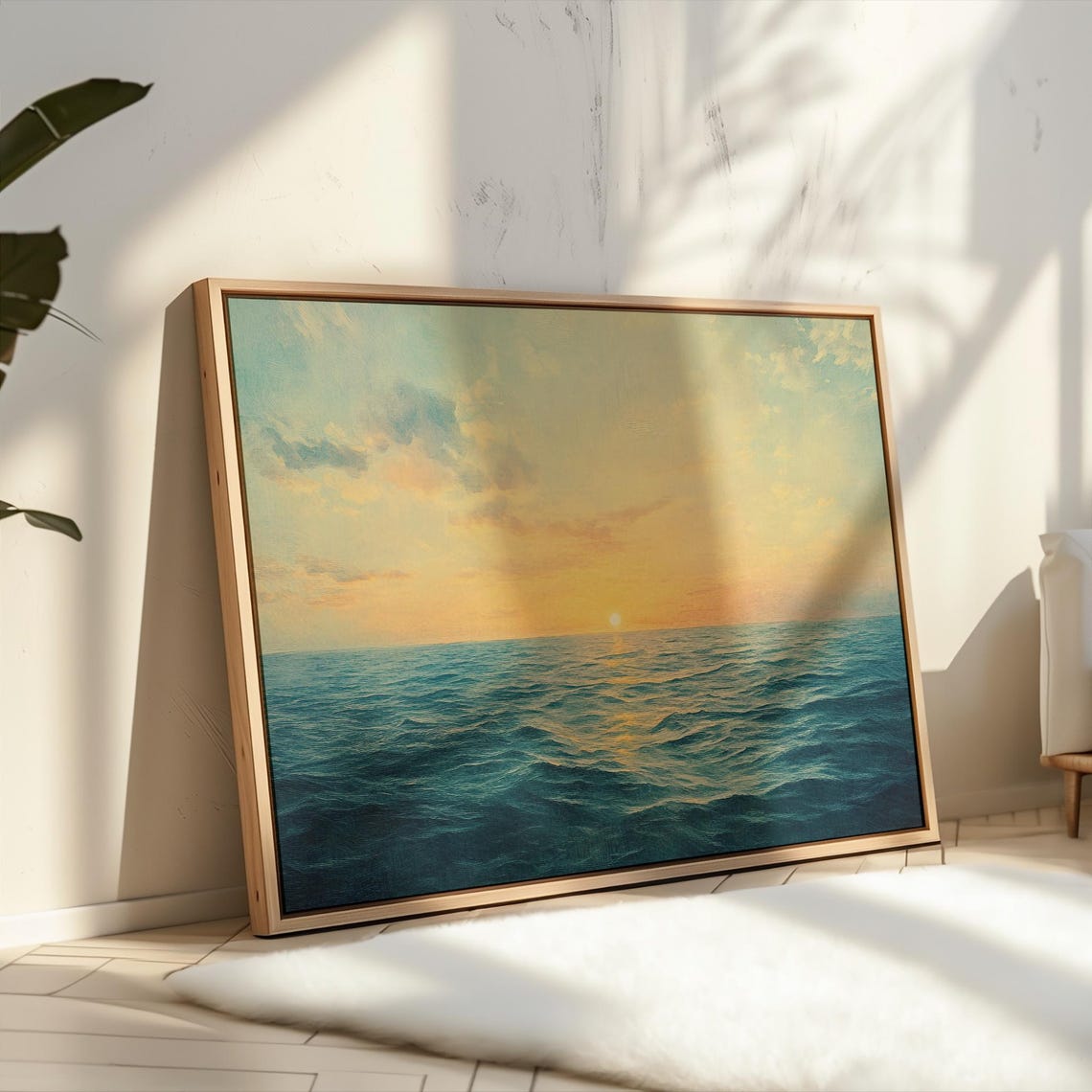 Calm Ocean Sunset With a Soft Pastel Sky and Gentle Waves Poster - Image 2