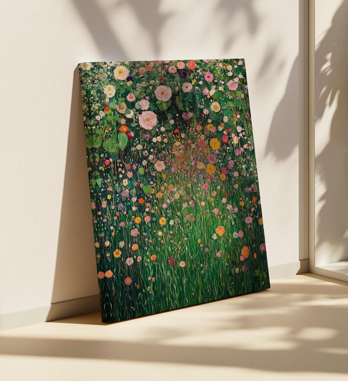 Dense Colorful Flower Meadow in a Klimt Inspired Style Poster