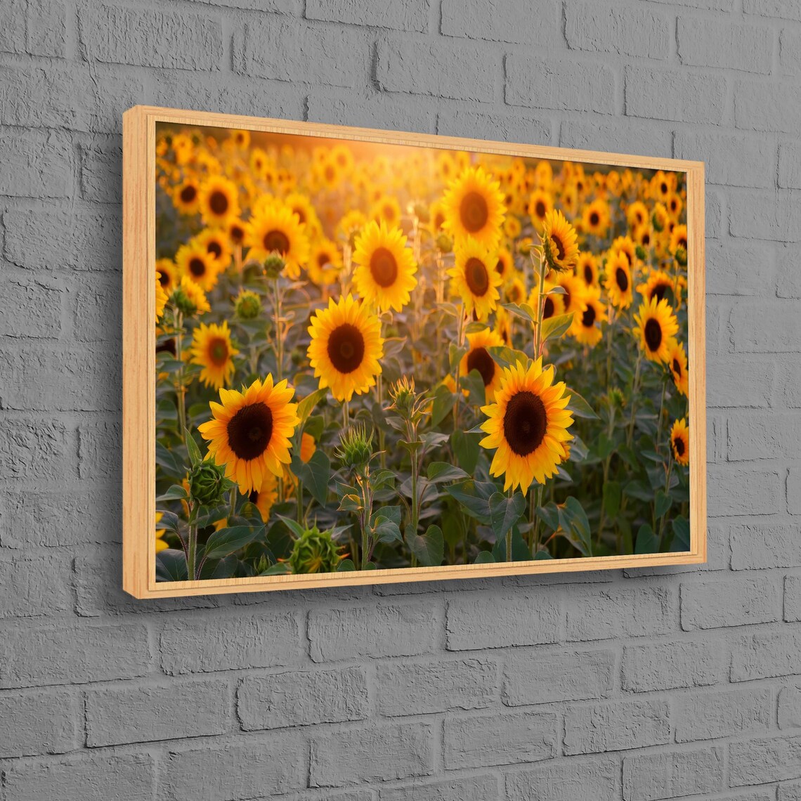 Sunflower Field Art Print, Botanical Landscape