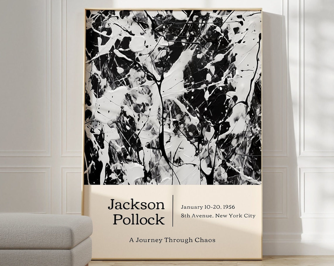 Jackson Pollock Trendy Abstract Wall Art Print