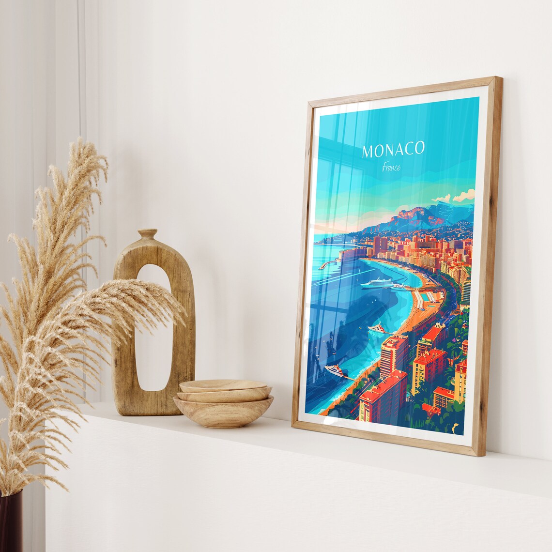 Monaco Travel Poster, France Wall Art Print - Image 2