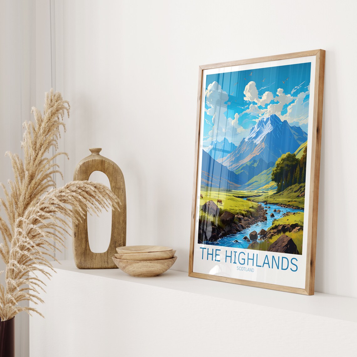 Highlands Vintage Travel Poster, Scotland Art Print - Image 2