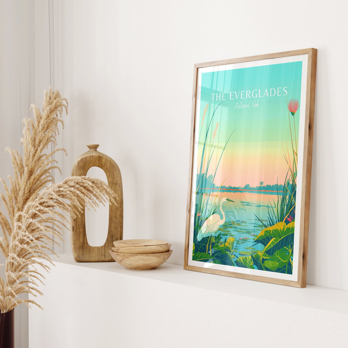 The Everglades National Park Heron Wetlands Dawn Travel Poster - Image 2