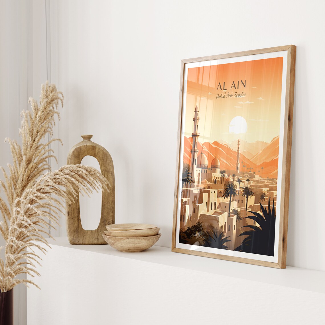 Al Ain United Arab Emirates Desert Oasis City Vintage Travel Poster - Image 2