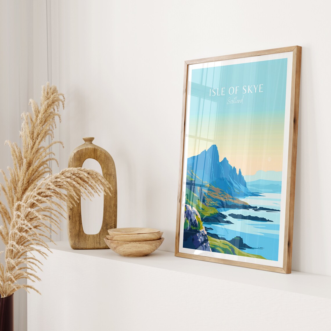 Isle of Skye Scotland Coastal Cliffs Pastel Sea Travel Poster - Image 2