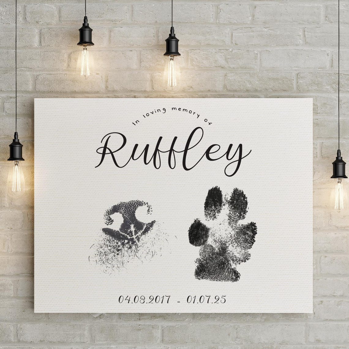 In Loving Memory Personalized Nose And Paw Dog Memorial Art Poster - Image 3