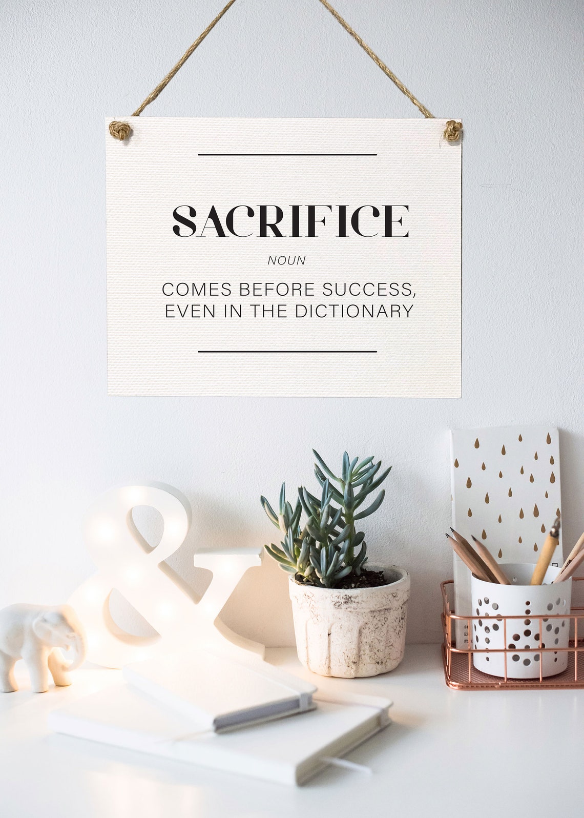 Sacrifice Noun Definition Comes Before Success Office Poster - Image 2