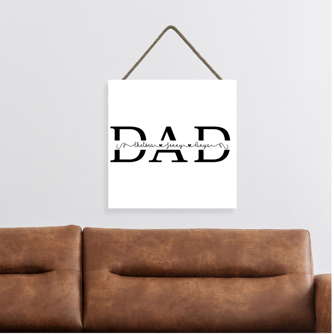 DAD Split Monogram with Kids Names Custom Father's Day Gift Poster - Image 2