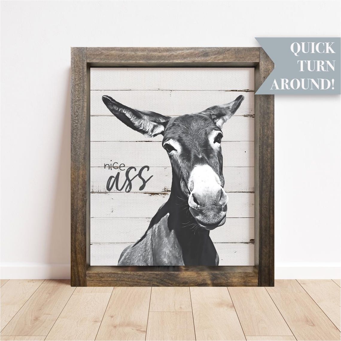 Nice Ass Donkey Funny Animal Adult Humor Rustic Farmhouse Poster