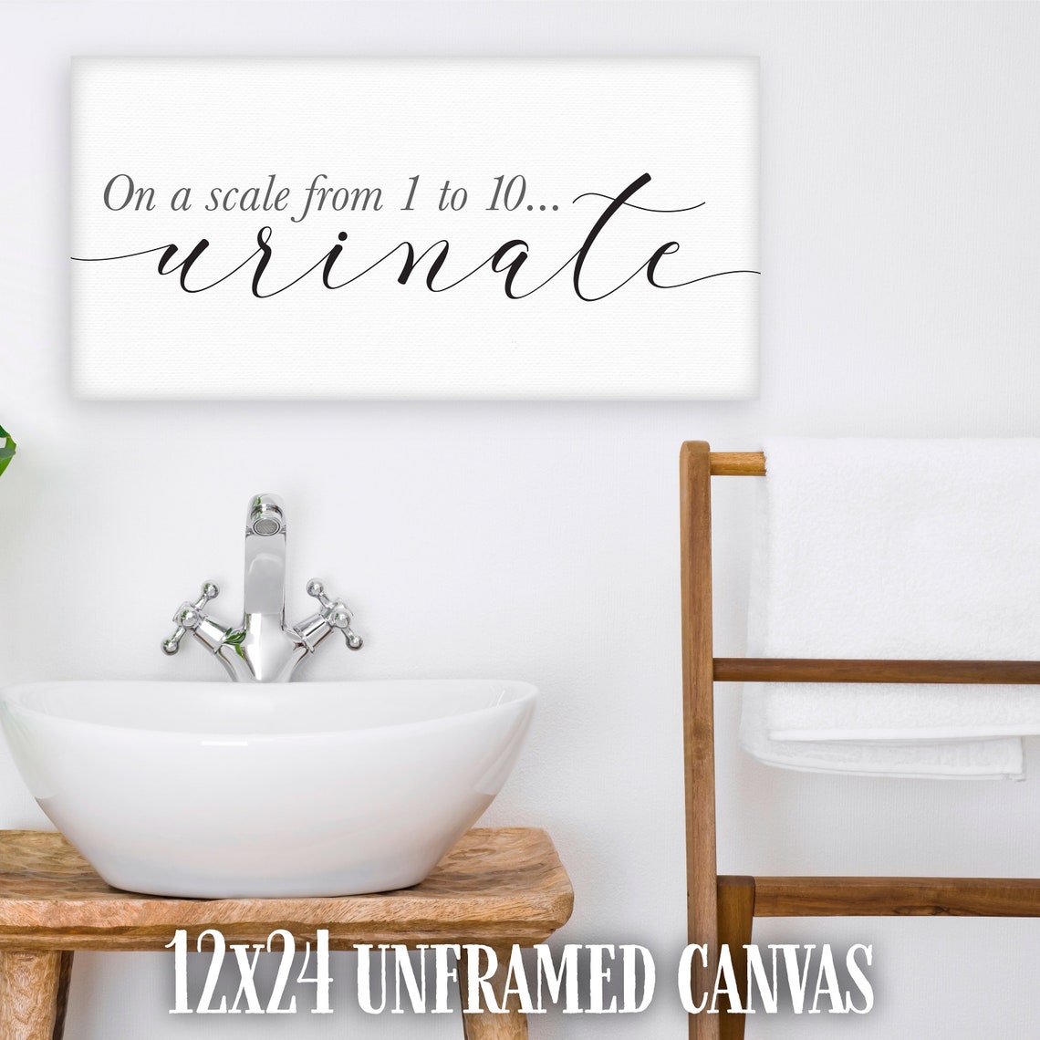 On a Scale from 1 to 10 Urinate Funny Adult Bathroom Pun Poster - Image 3