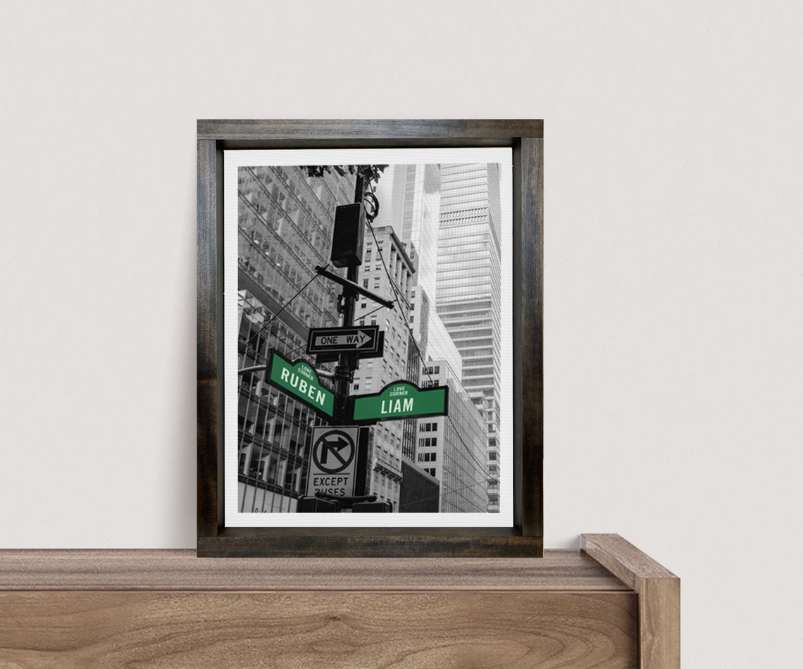 Intersection Of Love Custom Street Sign Corner Couples Photo Poster
