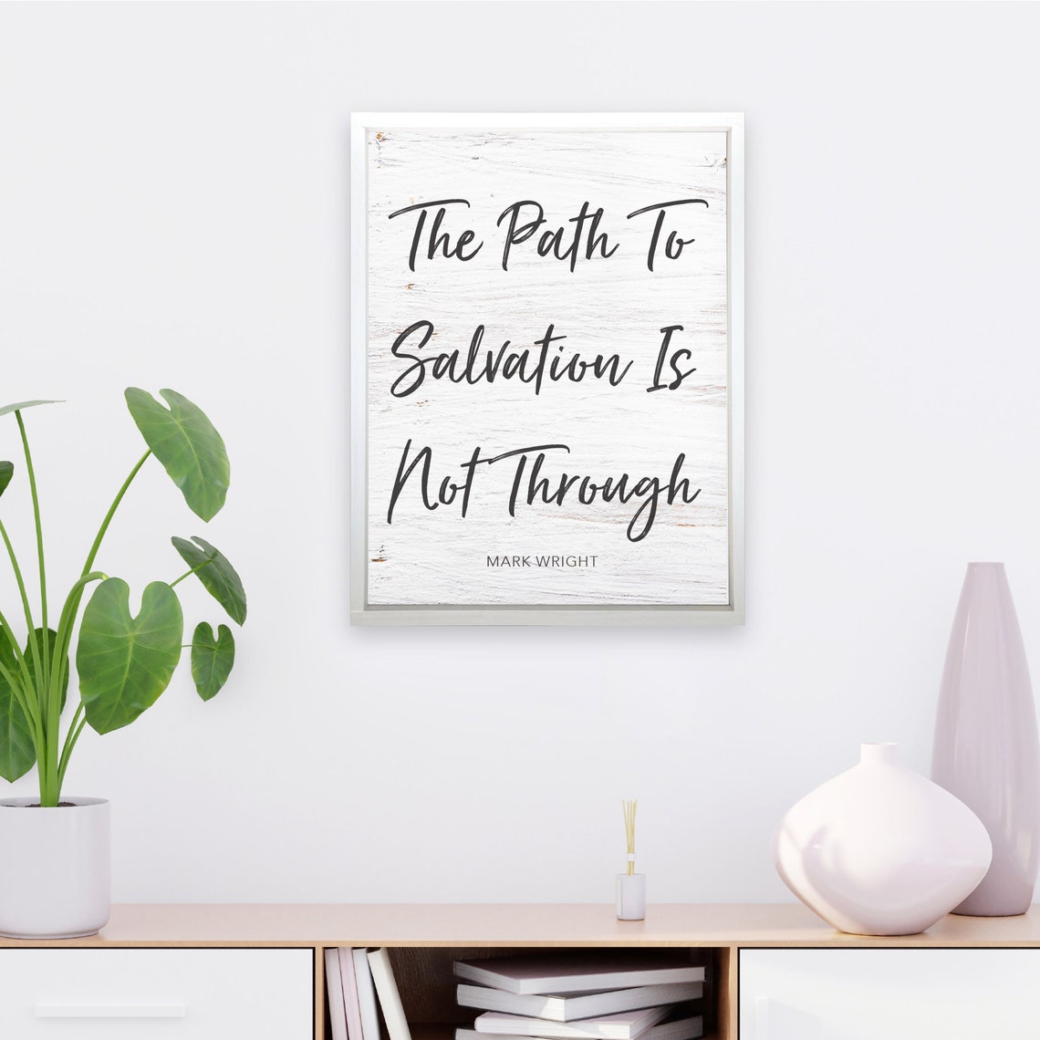 Custom Quote White Washed Wood Sign Personalized Words Wall Art - Image 3