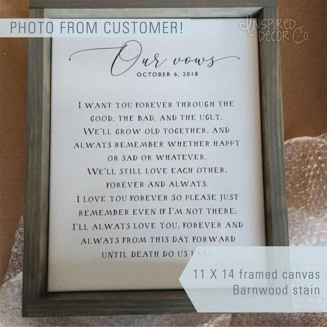 Our Vows, Customizable Wedding Vows Poster - Image 2